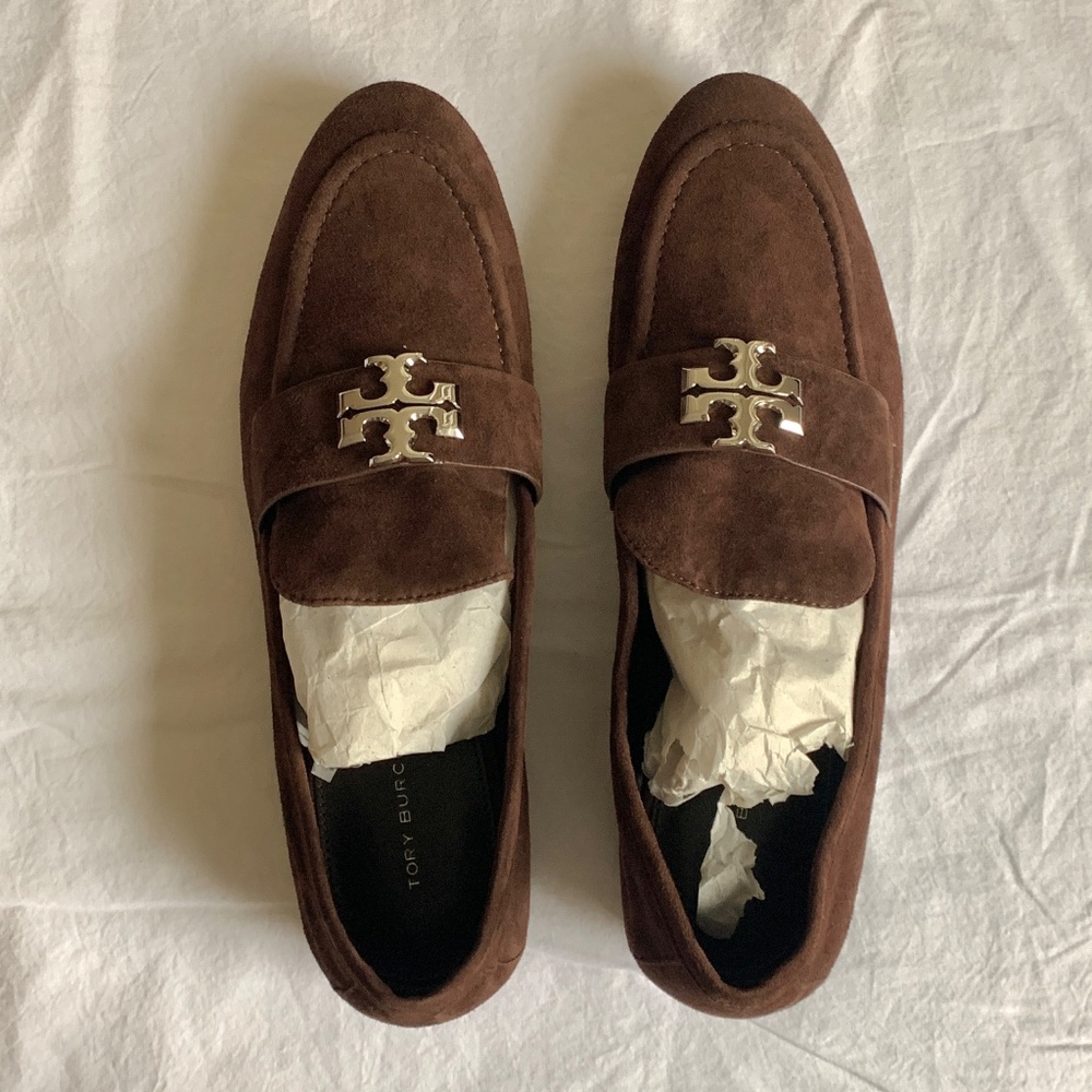 Tory Burch Eleanor Suede Loafers Dark Cocoa 9.5 - Picture 7 of 10